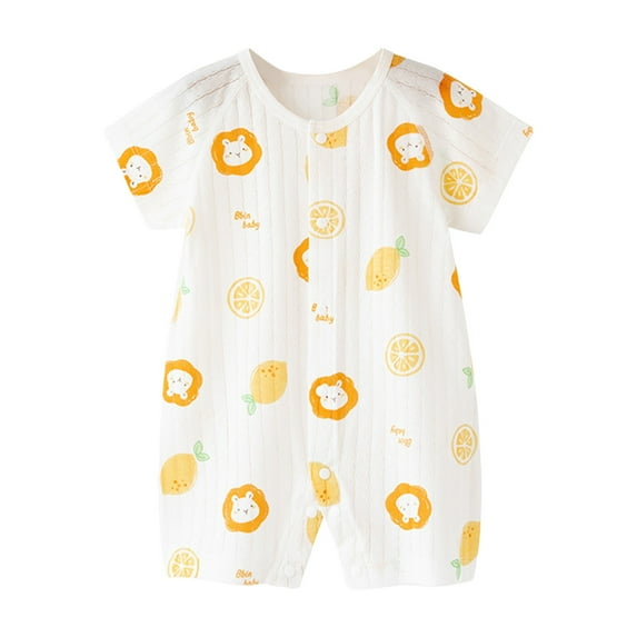 JUMESG Baby Clothes Boy Summer Baby Boys Summer Romper Short-sleeve Bodysuit 0 3 6 9 12 18 24 Months,Orange 3-6 Months