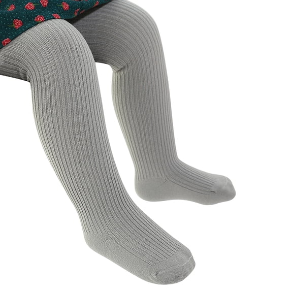 JUMESG Baby Girl Tights Toddler Girls' Adorable Cable Knit Tights Thick Seamless Cotton Stockings (Grey,2-4 Years)