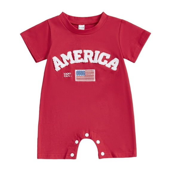JUMESG Baby Romper Baby Short Sleeve Bodysuits Summer Boys Girls 0 3 6 9 12 18 24 Months,Red 12-18 Months