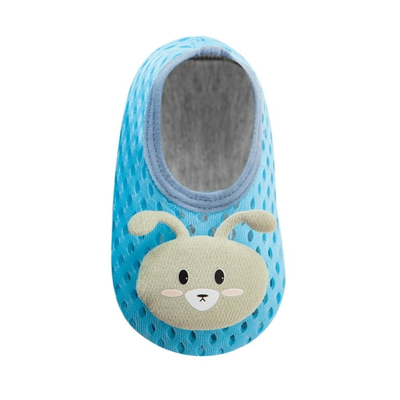JUMESG Baby Socks with Grip Toddler Non Slip Socks, Cute Baby Socks with Grips Crew Socks (Blue,One Size)