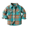 thumbnail image 1 of JUMESG Boys Flannel Shirt Boys Sports T Shirts Long Sleeve Flannel Plaid Shirt Button Down Shirts (Blue,8-9 Years), 1 of 3