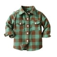 thumbnail image 1 of JUMESG Boys Flannel Shirts Baby Boys' Sherpa Collar Flannel Shacket (Green,6-7 Years), 1 of 3