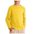 thumbnail image 1 of JUMESG Boys Long Sleeve Shirts Kids Boys Long Sleeve Crewneck T-Shirts Tee Tops (Yellow,5-6 Years), 1 of 4