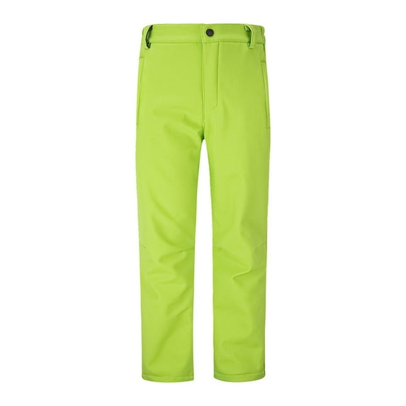JUMESG Boys Pants Boys School Uniform Twill Khaki Pants, Flat Front & Elasticized Waistband, Zipper Closure with Button (Green,3-4 Years)