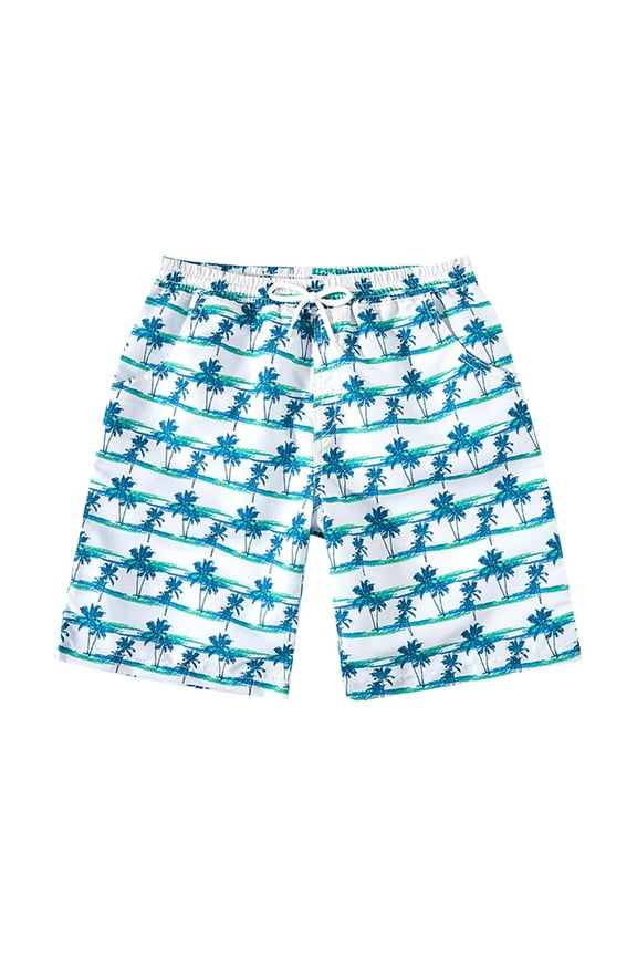 JUMESG Boys Swim Trunks Big Kids Bathing Suit Quick Dry Board Shorts 5T 6T 7T 8-14 Years,White 5-6 Years