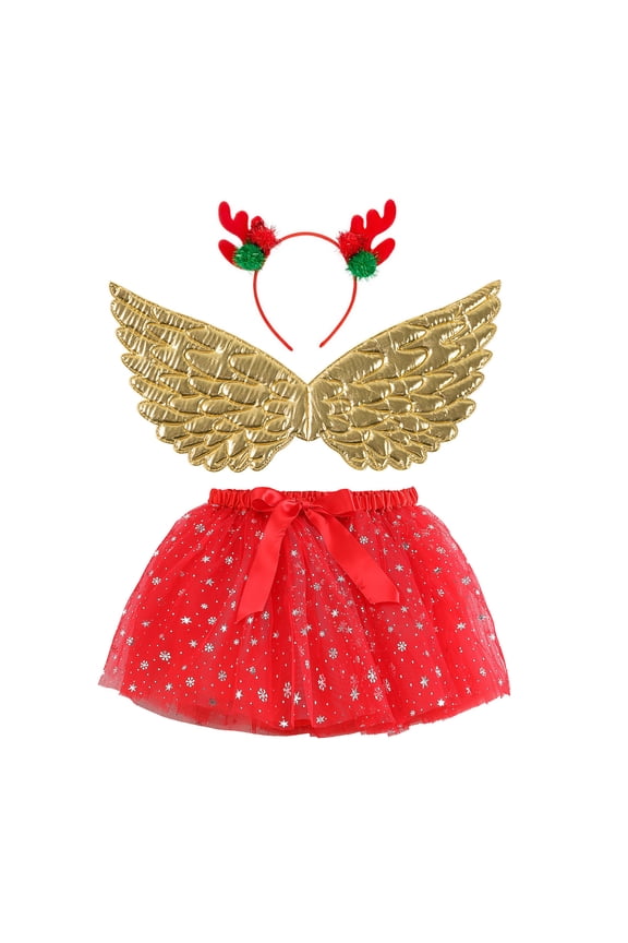 JUMESG Dance Skirts for Girls Girls Layered Tulle Tutu Skirt Pleated Skirt Summer (Red,S)