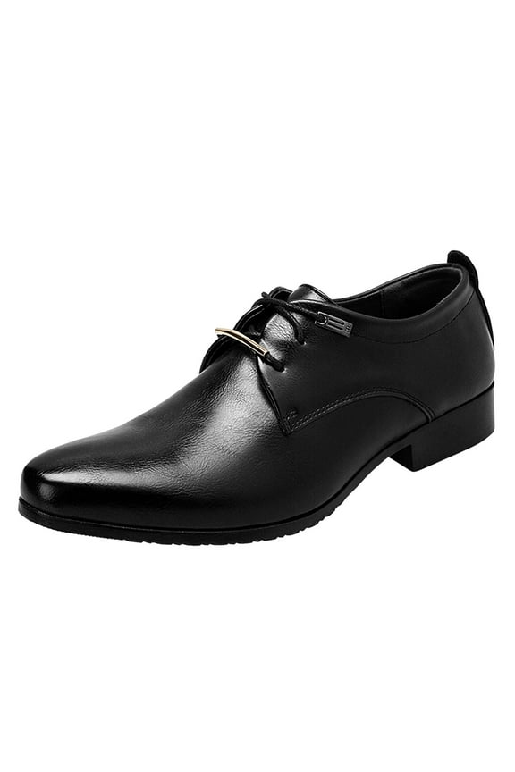 JUMESG Dress Shoes for Men Men's Classic Modern Formal Oxfords Lace Up Leather Lined Dress Shoes,Black 8.5