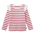 thumbnail image 1 of JUMESG Girls Casual Long Sleeve T Shirts Striped Tunic Tops (Light Pink,2-3 Years), 1 of 2