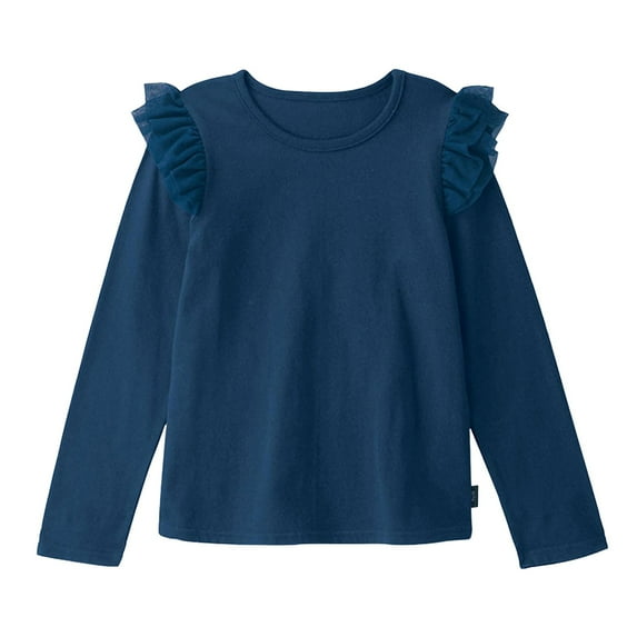 JUMESG Girls Casual Long Sleeve T Shirts Striped Tunic Tops (Navy,1-2 Years)
