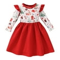 JUMESG Girls Dresses Little Girls Dresses Girl's Big Kids Fall Print Long Sleeve Dress (Red,18