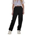 thumbnail image 1 of JUMESG Girls Pants Flare Girls Cargo Pants Elastic Waist Casual Jogger Pants for Girls Streetwear Loose with Pockets (Black,9-10 Years), 1 of 6