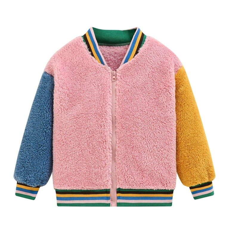 JUMESG Girls Spring Jackets Toddler Jacket Boys Full Zip Polar Jacket Winter Outerwear Coat With Pockets for Boys Girls Pink 12 18 Months Walmart