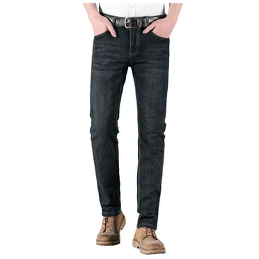 JUMESG Jeans for Men Men's Casual Elastic Waist Denim & Twill Pull on Jeans (Black,XL)