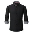 thumbnail image 1 of JUMESG Mens Dress Shirts Men's Dress Shirt Regular Fit Oxford Solid (Black,M), 1 of 4