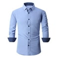 thumbnail image 1 of JUMESG Mens Dress Shirts Men's Dress Shirt Regular Fit Oxford Solid (Blue,L), 1 of 7