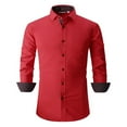 thumbnail image 1 of JUMESG Mens Dress Shirts Men's Dress Shirt Regular Fit Oxford Solid (Red,XXL), 1 of 3