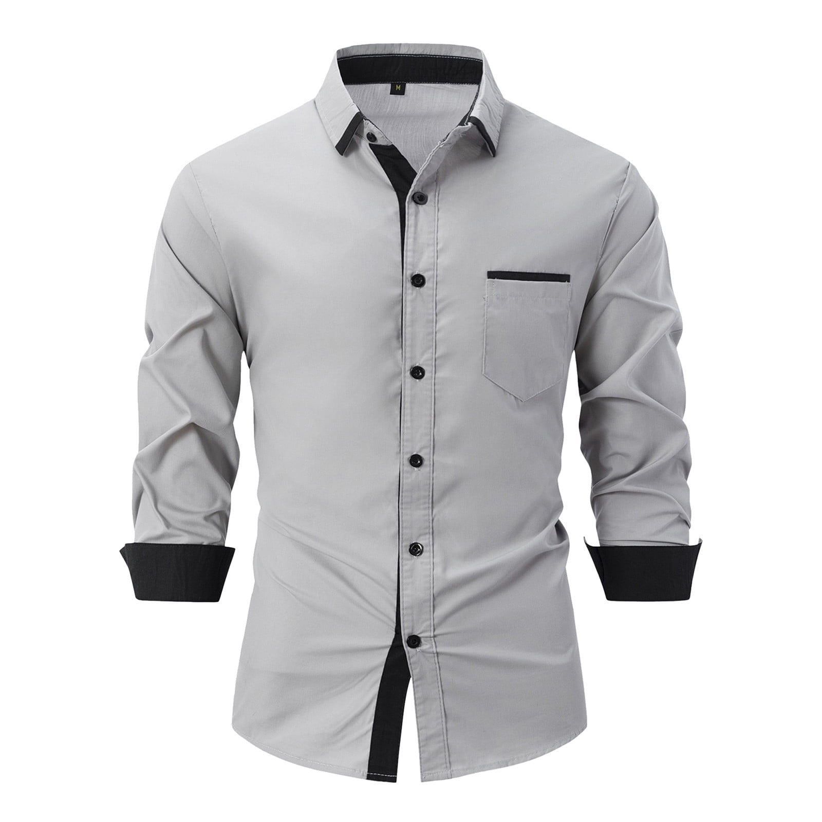 Men's Stretch Wrinkle Free Dress Shirts Formal Wedding Prom Long Sleeve  Slim Fit Button Down Shirt - Walmart.com
