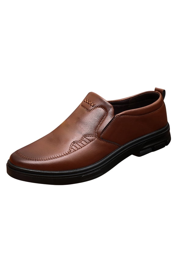 JUMESG Mens Shoes Wide Width Dress Men Fashion Comfort Classic Slip On Loafers Oxford Dress Shoes,Brown 8.5