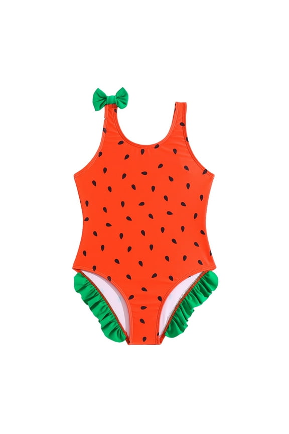 JUMESG Baby Girl Swimsuit Toddler Ruffle Swimsuit Bikini Tankini Swimwear One Piece Bathing Suits for Girls 12 18 24 Months 3T 4T 5T,Red 5-6 Years