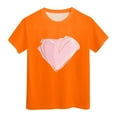 thumbnail image 1 of JUMESG Shirts for Teens Girls Girls' Short Sleeve Graphic T-Shirt,Everyday Casual Wear,Soft & Comfortable Fit (Orange,8-9 Years), 1 of 7