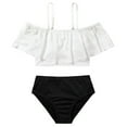 thumbnail image 1 of JUMESG Swimsuit for Girls 2 Piece Girls Swimsuit Two Piece Ruffle Bathing Suit Girls Flower Swimwear,7-8 Years White, 1 of 8