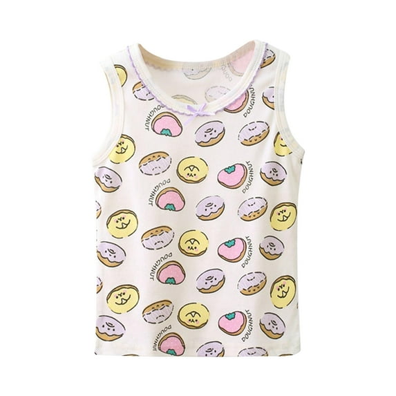 JUMESG Tank Tops for Girls Kids Tank Top Solid Undershirt Girls Sleeveless Tees for Little Girls (Beige,6-7 Years)