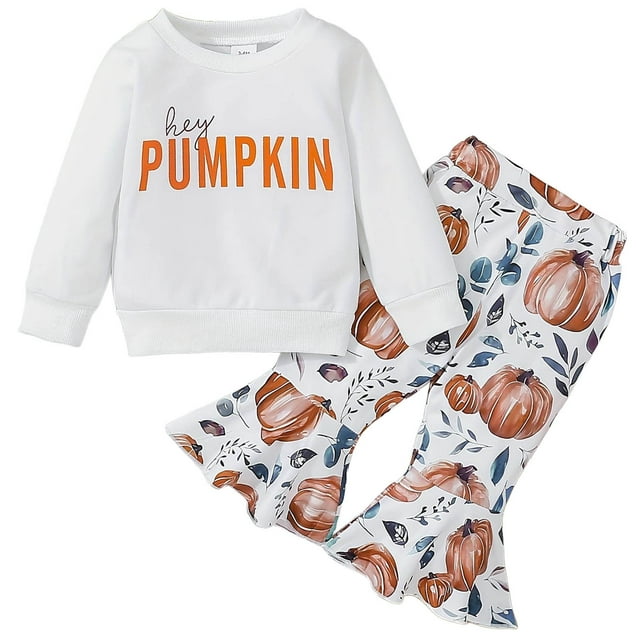 JUMESG Toddler Baby Girl Halloween Clothes Pumpkin Outfits Set Pullover