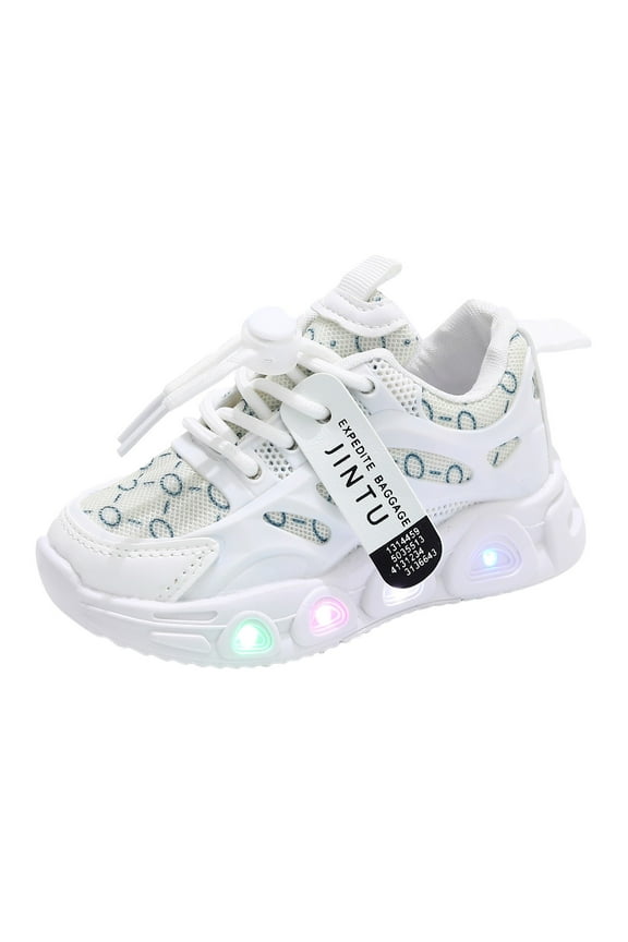 JUMESG Toddler Sneakers Velcro Baby Sneakers Girls Boys Lightweight Breathable Mesh Shoes (White,24)