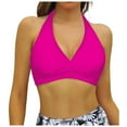 thumbnail image 1 of JUMESG Women Halter Bikini Top Push Up Swimsuit Top Only (Hot Pink,S), 1 of 8