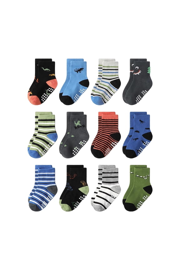 Boys Dress Socks Kids Crew Socks School Anti Odor Socks for Boys Girls Uniform Light Weight Flat Seam Socks F,3-5 Years
