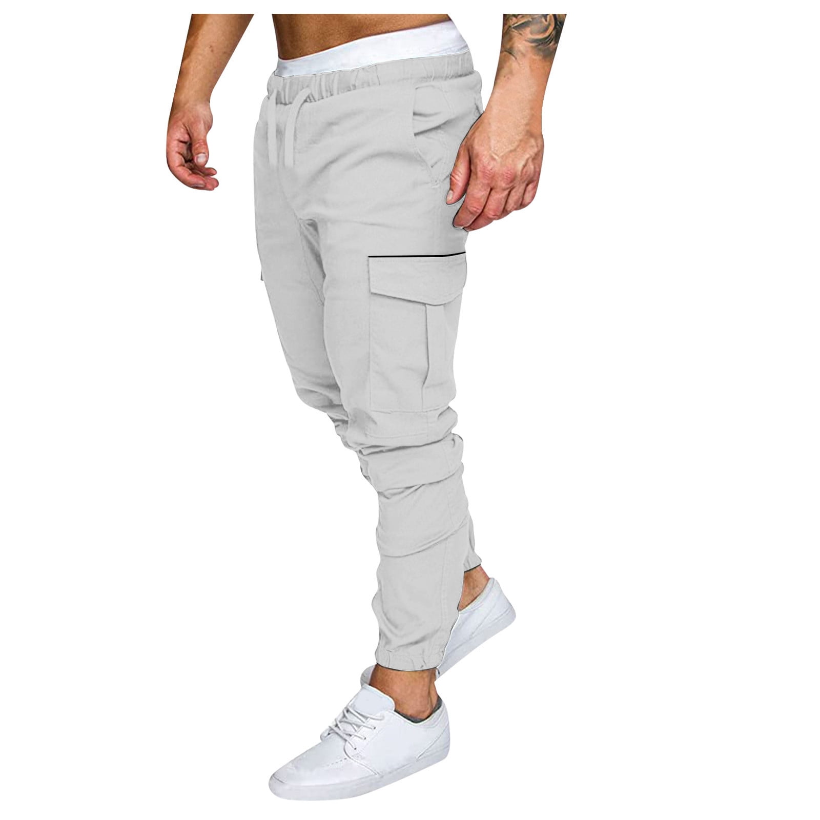 JUMESGU Cargo Pants Slim Fit Straight Men's Lightweight Cargo Pants