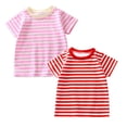 thumbnail image 1 of JUMESGU Girls Short Sleeve Tops Girl's Bow Cherry Graphic Tees Short Sleeve Crewneck Cute T Shirts Tops for Teens Summer Tops (Pink & Red,3-4 Years), 1 of 6