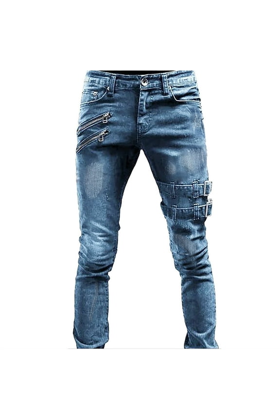 Jeans for Men Slim Fit Bootcut Mens Jeans Relaxed Fit Straight Leg Stretch Comfort Pants (Blue,XXL)