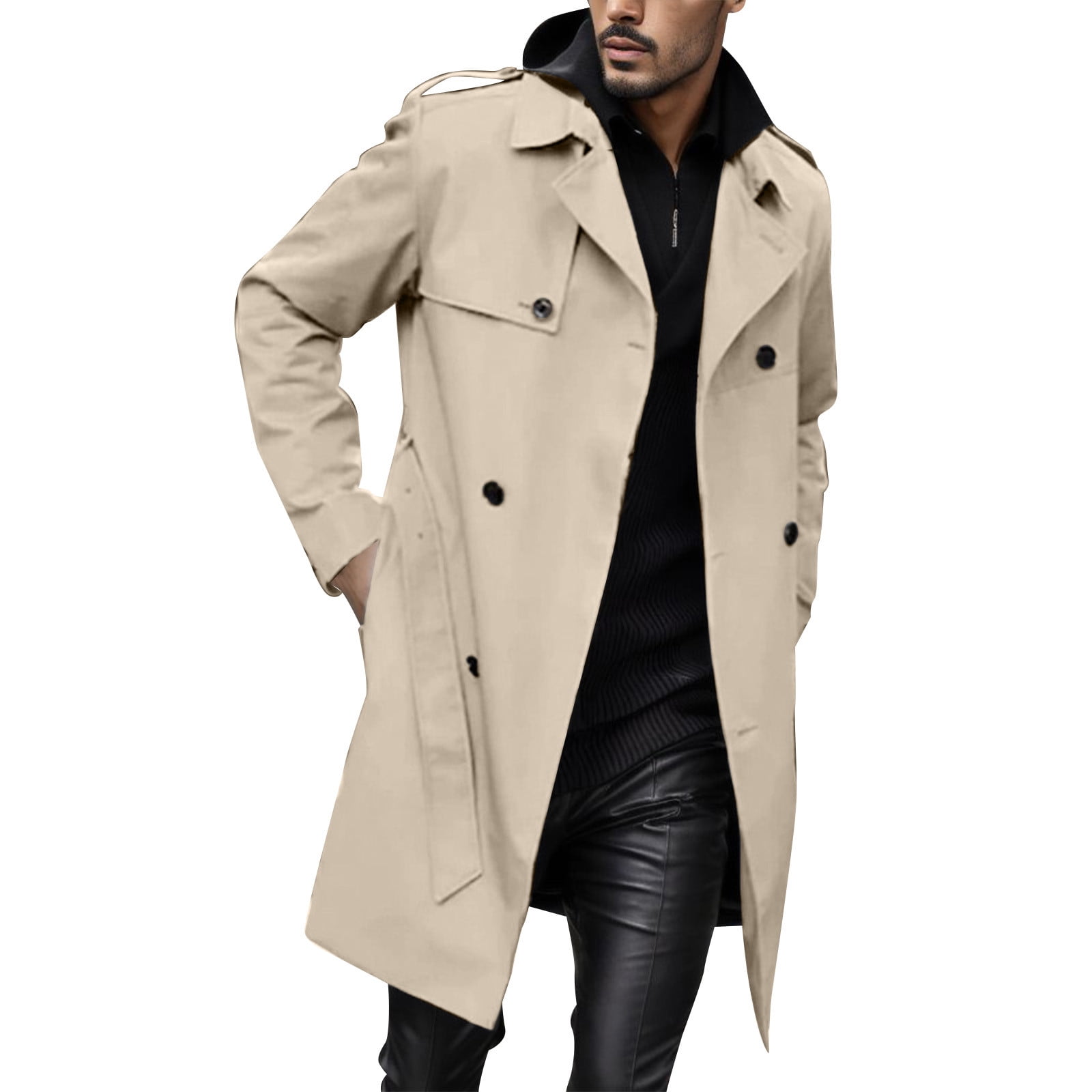 ジャケット・アウター LA PEAU DE GEMshaggy middle coat JUMESGU Men Waterproof Long Trench Coats Men's Thermal Single Coat