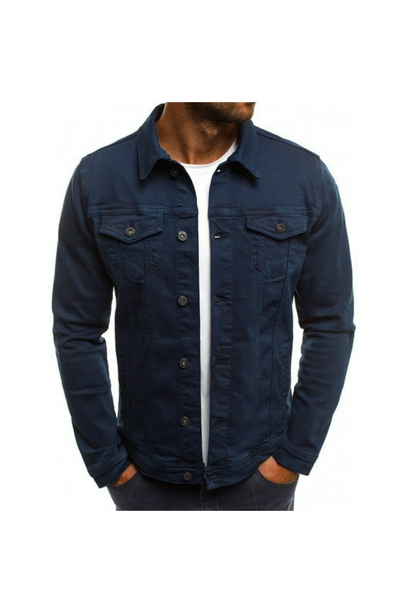Men's Denim Jacket Classic Trucker Jean Coat Lightweight Casual Outwear Tops (BU2,XXXL)