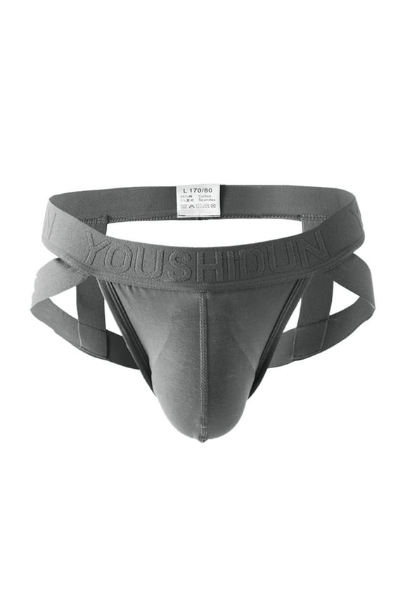 Men's Jock Strap Athletic Supporter for Men Jockstrap Male Underwear (Grey,XL)