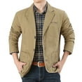 thumbnail image 1 of JUMESGU Mens Blazers Big and Tall Mens Suit Blazer Jacket Button Stretch Sports Coats (Khaki,L), 1 of 6
