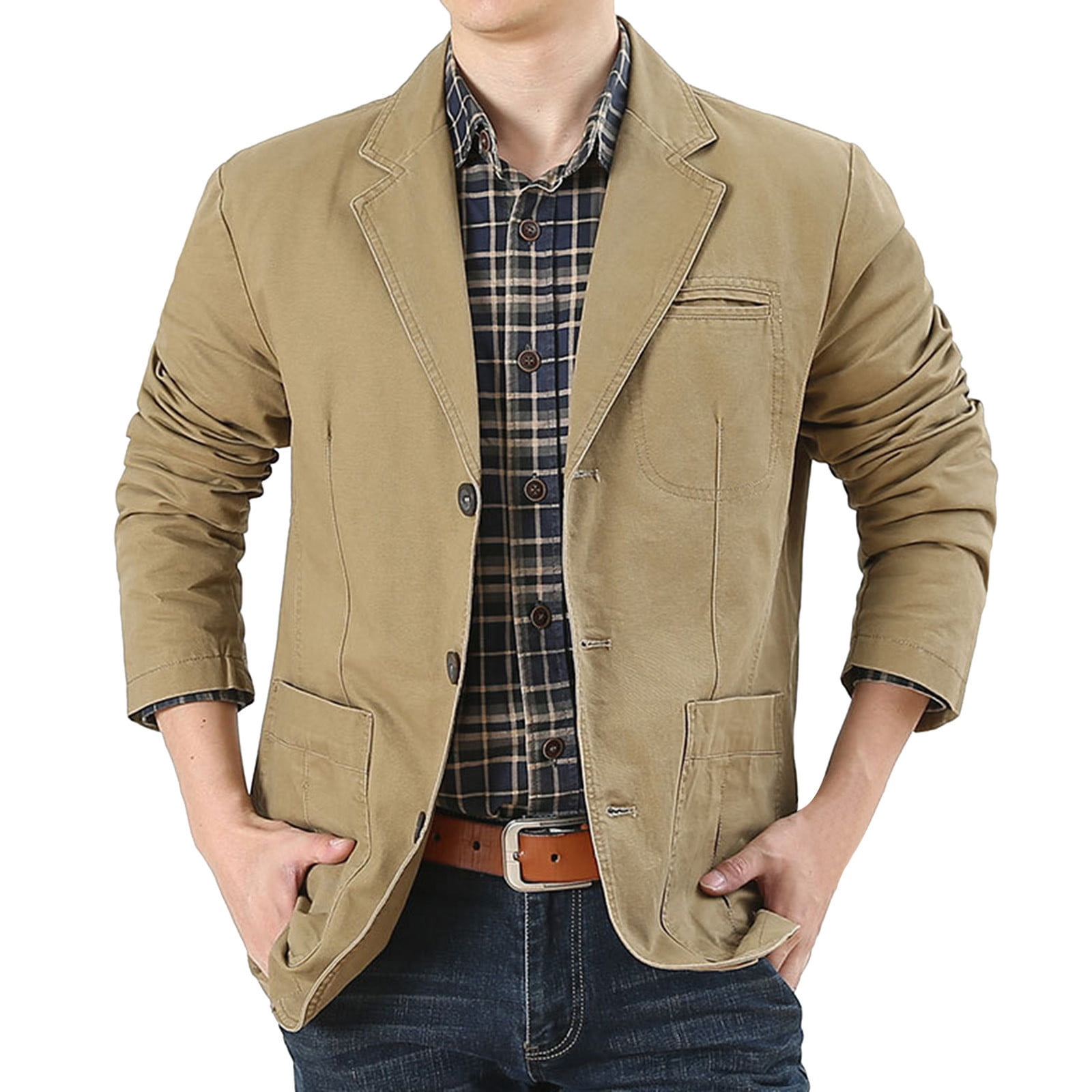 JUMESGU Mens Blazers Big and Tall Mens Suit Blazer Jacket Button ...