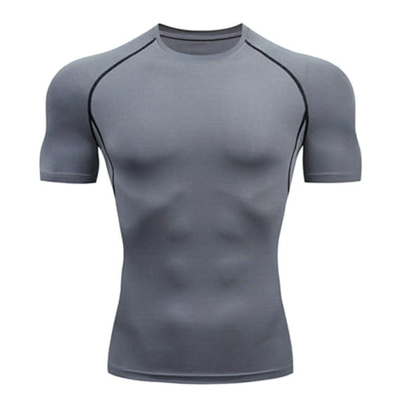 JUMESGU Mens Body Shaper Tummy Compression Shirt Top Shapewear (Grey,L)