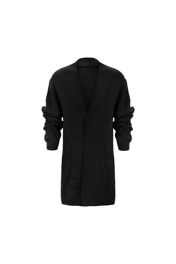 Mens Cardigan Men's Long Sleeve Cardigan Sweaters Button Down Outwear Coats (Black,XL)