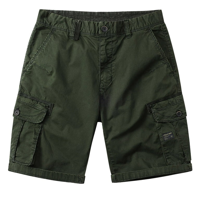 JUMESGU Mens Cargo Shorts Elastic Waist Cargo Shorts for Men s Performance Extreme Comfort Green 34