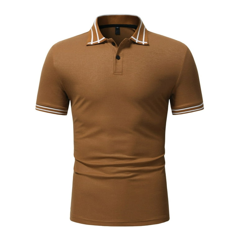 JUMESGU Mens Polo Shirts Lightweight Moisture Wicking Short Sleeve Men s Golf Polo Shirts Short Sleeve Performance Moisture Wicking for Men Brown XL