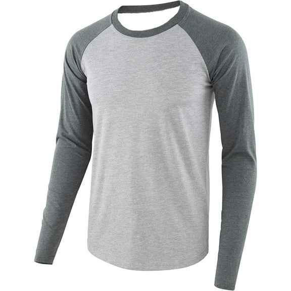 JUMESGU Mens Pullover Shirts Casual Men's Lightweight Long-Sleeve T-Shirt (Dark Gray,XXL)