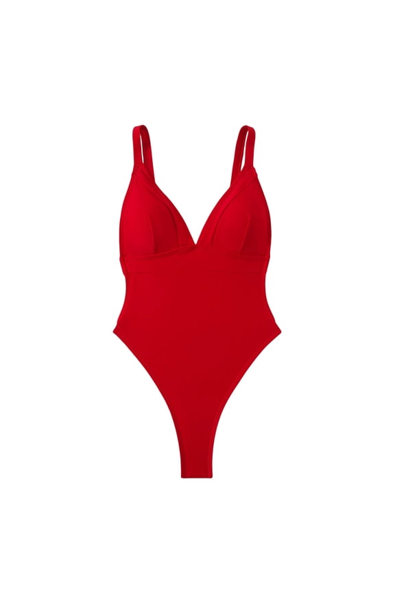 One Shoulder One Piece Swimsuit for Women Tummy Control Bathing Suits Modest Full Coverage Keyhole Swimwear One Piece Swim Suit 2026(Red,M)