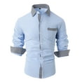 thumbnail image 1 of JUMESGU Shirt Men Casual Men's Regular-Fit Long-Sleeve Casual Shirt (Blue,XL), 1 of 3