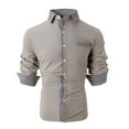 thumbnail image 1 of JUMESGU Shirt Men Men's Button Down Shirt Long Sleeve Collared Shirt (Grey,M), 1 of 3