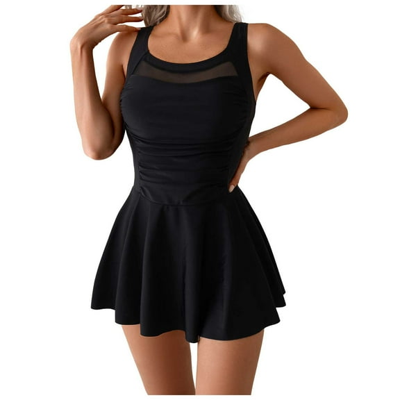 JUMESGU Tummy Control Swimsuits for Women Slimming One Piece Bathing Suit Retro Ruched Push Up Vintage Padded Swimwear One Piece Swim Suit 2026(Black,XL)