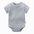 thumbnail image 1 of JUMEYU Baby Bodysuit Baby Girl Short Sleeve Bodysuit Romper Casual 0 3 6 9 12 18 24 Months (Grey,9-12 Months), 1 of 4