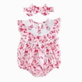 thumbnail image 1 of JUMEYU Baby Bodysuit Girl Baby Girls Romper Cute Bodysuit Short Sleeve Playsuits Jumpsuit Infant Summer Clothes 0 3 6 9 12 18 24 Months (Pink,6-12 Months), 1 of 6