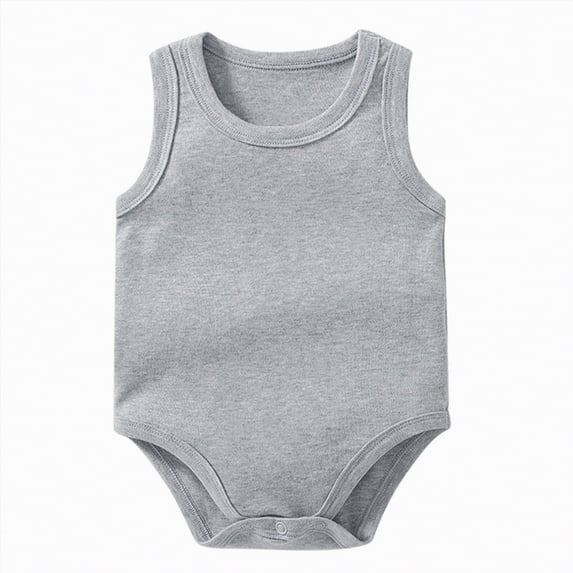 JUMEYU Baby Bodysuit Summer Baby Boys One-Pack Sleeveless Bodysuit Bodysuit 0 3 6 9 12 18 24 Months (Grey,3-6 Months)
